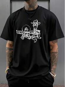 [Authorized] Men's T-Shirt Disney Toy Story Summer T-Shirt Short Sleeve Loose And Comfortable Casual Black Fashion  Men's American Men's Sports Breathable Round Neck Women's Thin Handsome Top - Black - View 1