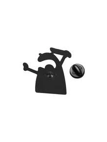 5pcs Cartoon Character Enamel Pins, Cute Lapel Pins, Decorative Pins For Backpack, Gift For Friends - Black and White - View 9