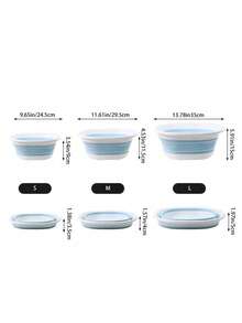 1pc Multifunctional Folding Basin - Thick And Durable Plastic, Square Shape, Convenient For Storage And Hanging - Suitable For Kitchen And Bathroom, Large Folding Basin For Outdoor Travel And Home Use, Portable Plastic Basin For Student Dormitory