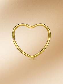 CIZME 1 pieza Anillo de nariz con forma de L chapado en oro de 18K, 20G, joyería de piercing de nariz con pendiente de circonita cúbica para fiesta de Ramadán - Dorado - Ver 6