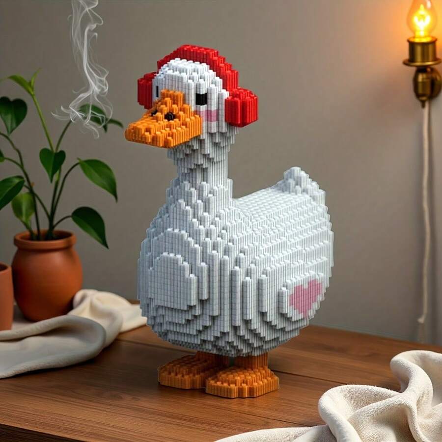 3500片大号白色小鸭积木玩具，客厅装饰，适合作为节日、生日或朋友礼物 - 彩色 - 查看 1