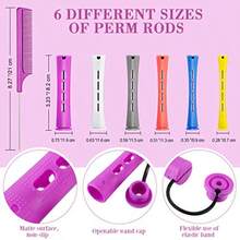 QY- 60 Pieces Hair Perm Rods Set Plastic Cold Wave Perming Rods For Natural Hair Long Short Curling Rollers With Rat Tail Comb For Hairdressing Soft ColorMulti Sizes -3788 - Màu mềm - Xem 2
