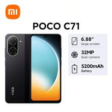 Xiaomi POCO C71 全球版智慧型手機 強大八核處理器 12nm 製程 32MP AI 雙鏡頭 6.88 吋沉浸式螢幕 5200mAh (Typ) 大容量電池 15W 快充 指紋與面部解鎖 支援記憶體擴充：3GB 升至 6GB、4GB 升至 8GB Android 15 32MP 主鏡頭 最高 120Hz 更新率 - 黑色 - 查看 2