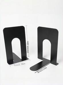 1pc Polished Iron Metal Bookend, Minimalist Design, Suitable For Organizing Books In Library, Student Desk And Office Desk, L-Shaped Metal Bookend, Desktop File Organization, Economic Government Procurement Bookend - Multicolor - View 3