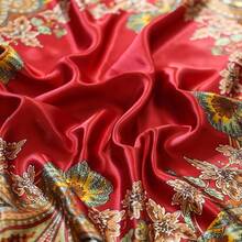 35" Large Satin Head Scarf For Women Silk Hair Scarf Solid Color Hair Bandana For Night Hair Wrap Sleeping - 紅色 - 查看 5
