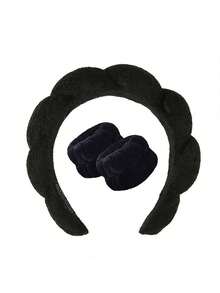 水疗海绵头带洗脸腕带套装，洗脸头带，护肤头带，卸妆护肤头带，淋浴头带，女士发饰礼品