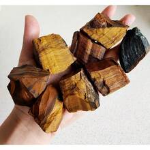 1 Lb Rough Crystals Bulk Healing Stones Tumbling, Wire Wrapping, Wicca Reiki,Meditation - Tiger Eye - View 1