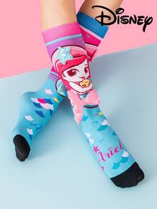 Cute 3D Disney Children's Mermaid Knee-High Stockings, A Fashionable Children's High Stocking Party, High-Quality Gifts, School Is Back In Session, Fun And Fashionable Disney Little Fans Disney Princess Calf Stockings - Multicolor - View 4