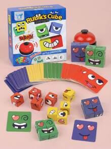 POKOJA LAND Multi-Piece Set With Face Expression Jigsaw Puzzle Building Blocks, Montessori Cube, Board Game, 2-Player Toy, Puzzle Gift, Suitable For Family Gatherings