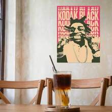 1PC Frameless Canvas Art Print Of Modern Rapper - Frameless Music Poster - Suitable For Living Room, Bedroom And Office Decoration - Canvas - Perfect Gift For Music Lovers And Hip-Hop Fans, Room Decoration Aesthetics, Room Decoration Supplies, Canvas Wall Art, Bedroom Decoration. ﻿ ﻿ - Multicolor - View 4