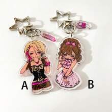 1个原装亚克力钥匙扣吊坠，可爱卡通西瓜挂件，适合搭配泳装，Y2K复古风，休闲、派对、上学等场合，送给女朋友的礼物