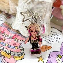 1个原装亚克力钥匙扣吊坠，可爱卡通西瓜挂件，适合搭配泳装，Y2K复古风，休闲、派对、上学等场合，送给女朋友的礼物