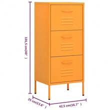 vidaXL Armoire de rangement Jaune moutarde 42,5x35x101,5 cm Acier - Jaune citron - Voir 10