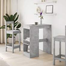 vidaXL Tavolo da bar con étagères gris béton bois d'ingénierie - Grigio - Visualizzare 3