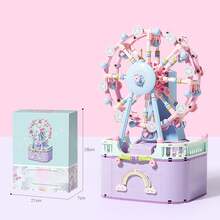 Princess Carousel To Build - Mini Rotating Music Box, STEM Building Set With Micro-Blocks, Ideal For Girls Ages 8-12, DIY Birthday Or Christmas Gift