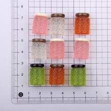 1/4/5/10pcs Vintage Style Simulation Sealed Jars, Multi-Color Realistic Storage Bottles, Delicate Patterned Small Vases, Handmade DIY Decor Props - Multicolor - View 8