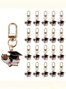 20 件经典复古毕业礼物四方帽合金材质创意龙虾扣/钥匙扣，适合七月毕业返校礼物、毕业派对礼物、包包装饰、手机/汽车钥匙扣礼物、九月教师节礼物、送给朋友、学生、老师和同学的礼物 - 彩色 - 查看 8