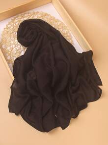 1条高品质纯色柔软透气粘胶纤维头巾，适合日常搭配长袍或连衣裙佩戴