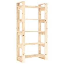 vidaXL Bibliothèque/Séparateur de pièce 80x35x160 cm Bois massif - Tabac - Voir 2