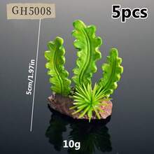 5pcs Random Ocean Theme Simulated Coral, Starfish, Seaweed Mixed Set, Ideal Decor Accessories For Aquarium And Fish Tank (Color Random) - A - View 15