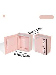 1 pieza Caja de joyería con tapa abatible con forma de libro, caja de almacenamiento magnética de estilo europeo para colgantes de perlas - Multicolor - Ver 3