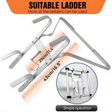 Heavy Duty Aluminium Ladder Stand Off I-Type Stay - Lightweight, Easy To Install & Disassemble Accessory Helps Stop Slipping From Side To Side - Silver - View 6