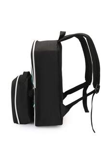 Kids' Fashion Backpack & Lunch Bag Set, Race Car Design, Classic Artistic Illustration, Adjustable Padded Shoulder Straps, Zipper Closure, Reusable Lunch Box With Zipper And Handle, Casual Backpack For Boys - Dinosaur Two-piece Set - View 7