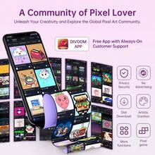 Times Gate Reloj digital para juegos, control inteligente por aplicacin, pronstico meteorolgico, mercado de valores tasa de cambio, redes sociales, exhibicin de arte en pxeles rosa - Rosa - Ver 5