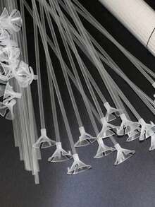 10个/40个塑料气球夹和杆，简易透明气球支架，适合派对使用