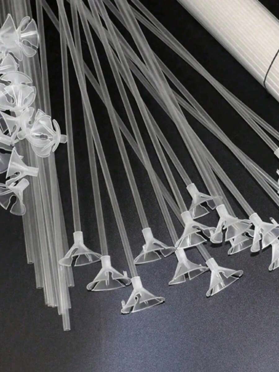 10个/40个塑料气球夹和杆，简易透明气球支架，适合派对使用