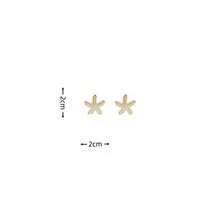 1 Pair Minimalist Faux Pearl Starfish Stud Earrings, Fashionable & Versatile, New Beach Style Earrings - Gold - View 4