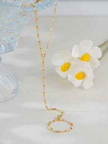 1 chiếc vòng tay dây mảnh tối giản đính đá Cubic Zirconia, trang sức thời trang dành cho nữ, phù hợp cho sử dụng hàng ngày, hẹn hò, dự tiệc và tụ họp. - Vàng - Xem 5