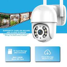 [高清夜视] 360° 旋转无线安全摄像头，1080P 双向音频 + AI 人体检测，家庭/企业室内/室外防水监控