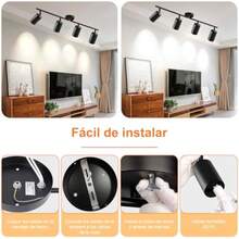 CYPNKit de Iluminación de Riel Led Foco de Techo de 4 Vías con Acabado Cabezales de Luz Giratorios Flexibles Las Bombillas No Están Incluidas 4PCS NegroFashion - 225746772 - Ver 6