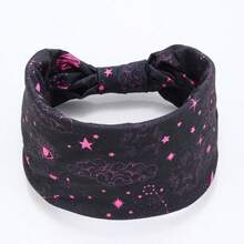 日月行星元素宽弹力发带，高弹防滑男女通用时尚发饰，适合日常佩戴 - 彩色 - 查看 9