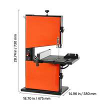 Band Saw, 9-Inch, Woodworking Benchtop Bandsaw With 1/2 HP Motor, 3.5-Inch Max Cutting Height, 11.8 X 11.8 In Cast Aluminum Table, 0-45° Tilting Range, With Miter Gauge, Fence, For Woodworking - Xem 10