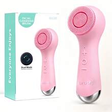 Facial Cleansing Brush: 2-In-1 Rotating Vibrating Massager, 5-Speed Adjustment, Silicone Electric Exfoliating Brush, Deep Pore Cleansing, Suitable For Men And Women (Preferred For Couples),Face Wash Brush,Facial Brush Skin Cleansing,Facial Tools,Face Cleaner Tool,Face Steamer For Facial Deep Cleaning,Face Scrubber - DF31349B-XIAN-888-pink - 查看 10