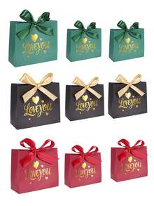 10PCS/1PC/Small Bowknot Gift Box [Including Ribbon] Valentine's Day Gift Box, Packaging Box, Packaging Bag, Can Hold Small Items, For Lovers, For Friends, Suitable For Valentine's Day, Birthdays, Party Gift Boxes