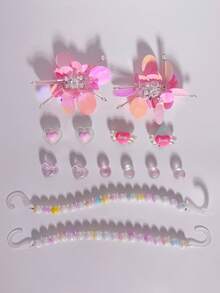 12pcs Valentine's Day Cute Pink Resin Heart Sequin Hollow Shoe Decorations DIY Accessories - Fun, Versatile Personalized Shoe Embellishments, Perfect Gifts For Holiday Parties And Special Occasions - Pink - View 11