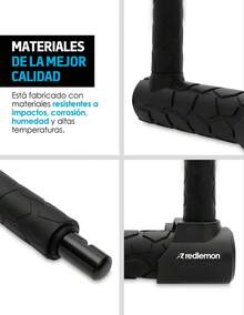 Redlemon Candado para Bicicleta Premium en U Ultra Reforzado Contra Agua - Negro - Ver 6