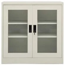 vidaXL Armario de oficina gris claro 90x40x90 cm acier - Gris - Ver 2