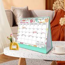 2026年英文创意极简桌面日历：18个月计划本，带365天倒计时和月度日程安排 | 高清双面印刷，优质胶版纸，加固双线圈装订，清新花卉设计，时尚简约 | 带节假日提醒 | 情侣、学生和职场人士的完美礼物 - 彩色 - 查看 9