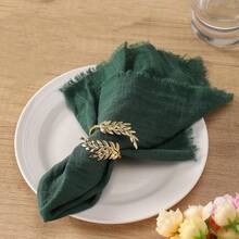 6 Pieces Handmade Wedding Napkins Cloth With Tassels 32*32cm/12.6*12.6inch For Banquet Birthday Everyday Use Square Cheesecloth Raw Edge Tea Towel