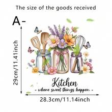 1/4pcs Inspirational Quote Wall Decals Happiness Is Homemade Seasoned With Love Text Pattern Removable Vinyl Art Murals For Kitchen Tile Stove Backsplash DIY Living Room Ornament - Multicolor - View 14