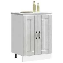 vidaXL Meuble de base de lavabo Lucca gris béton bois ingénierie - Gris - Voir 3