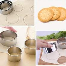 Bộ 3 khuôn làm bánh bao bằng thép không gỉ - Dụng cụ hoàn hảo để làm bánh bao, bánh ngọt, bánh quy và bánh nướng thơm ngon - Dụng cụ nhà bếp lý tưởng cho gia đình và nhà hàng. - Bạc - Xem 9