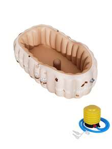 1个婴儿充气浴缸，可折叠室内浴缸，适合幼儿，可坐可躺 - 彩色 - 查看 13