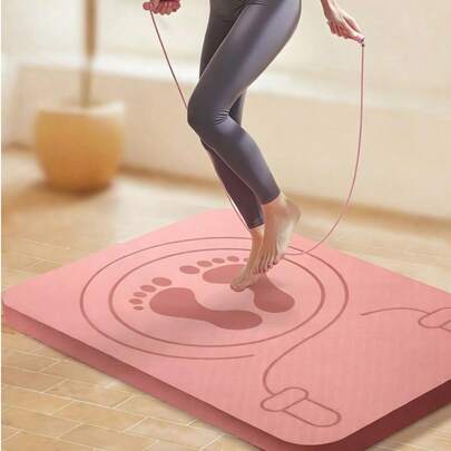 1 pezzo Tappetino in materiale TPE morbido per salto della corda, tappetino yoga quadrato con caratteristiche antiscivolo, insonorizzazione e assorbimento degli urti, tappetino ausiliario per allenamento indoor domestico e esercizio con corda per saltare