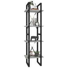 vidaXL Biblioteca 4 niveles Sonoma gris 40x30x140 cm madera - Gris - Ver 4
