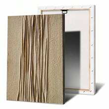 Handcrafted Beige Abstract Oil Painting Canvas - Minimalist Modern Wall Art, Frameless Decorative Panel For Living Room, Bedroom, Home Office - Chic Textured Interior Design, Indoor/Outdoor Use, Room Decor - Multicolor - View 11